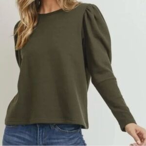 Paper Crane Bishop Sleeve French Terry Top